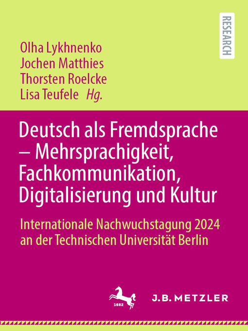 Title details for Deutsch als Fremdsprache – Mehrsprachigkeit, Fachkommunikation, Digitalisierung und Kultur by Olha Lykhnenko - Available
